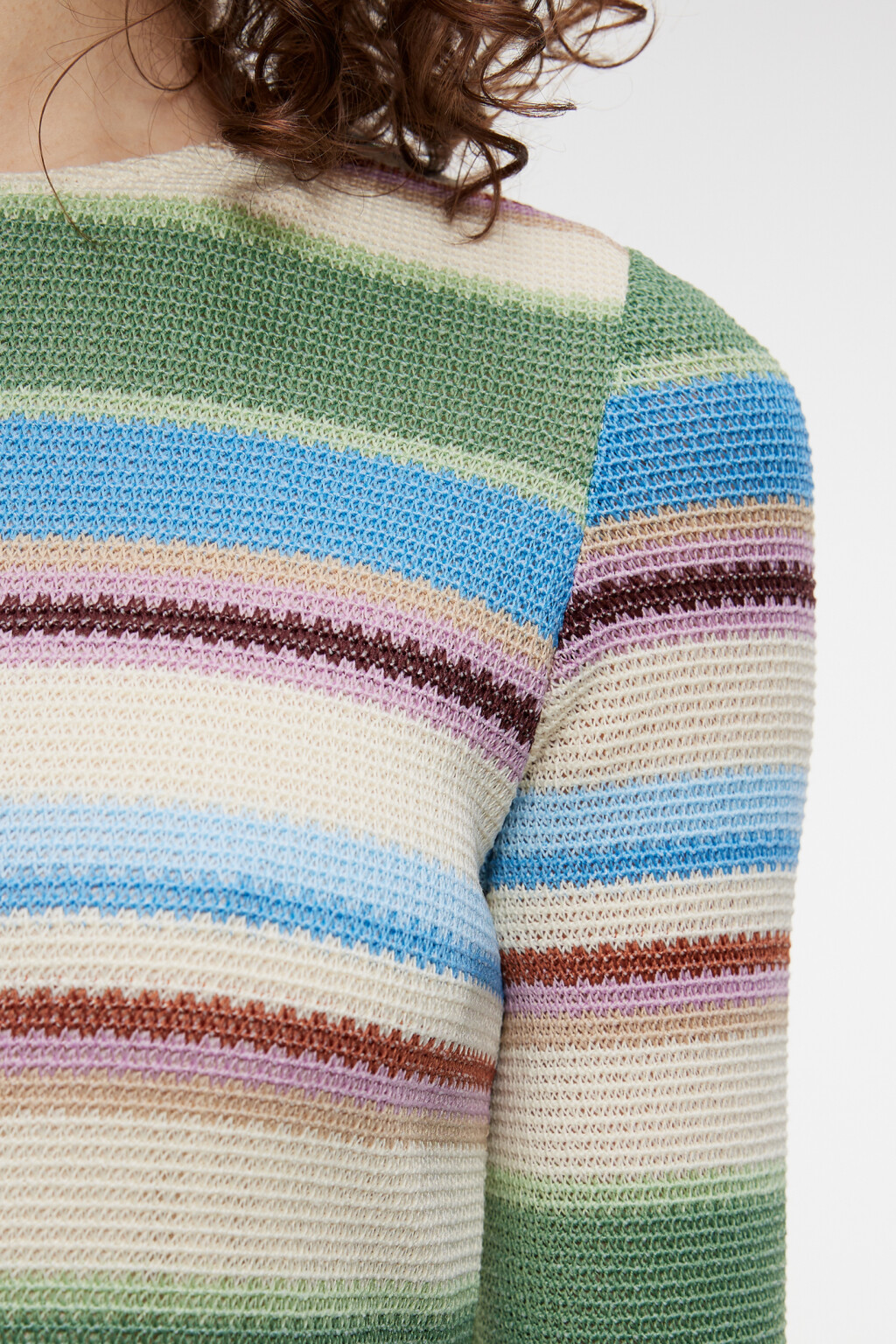 Платье мини вязаное облегающее в полоску - цвет мультиколор - 5