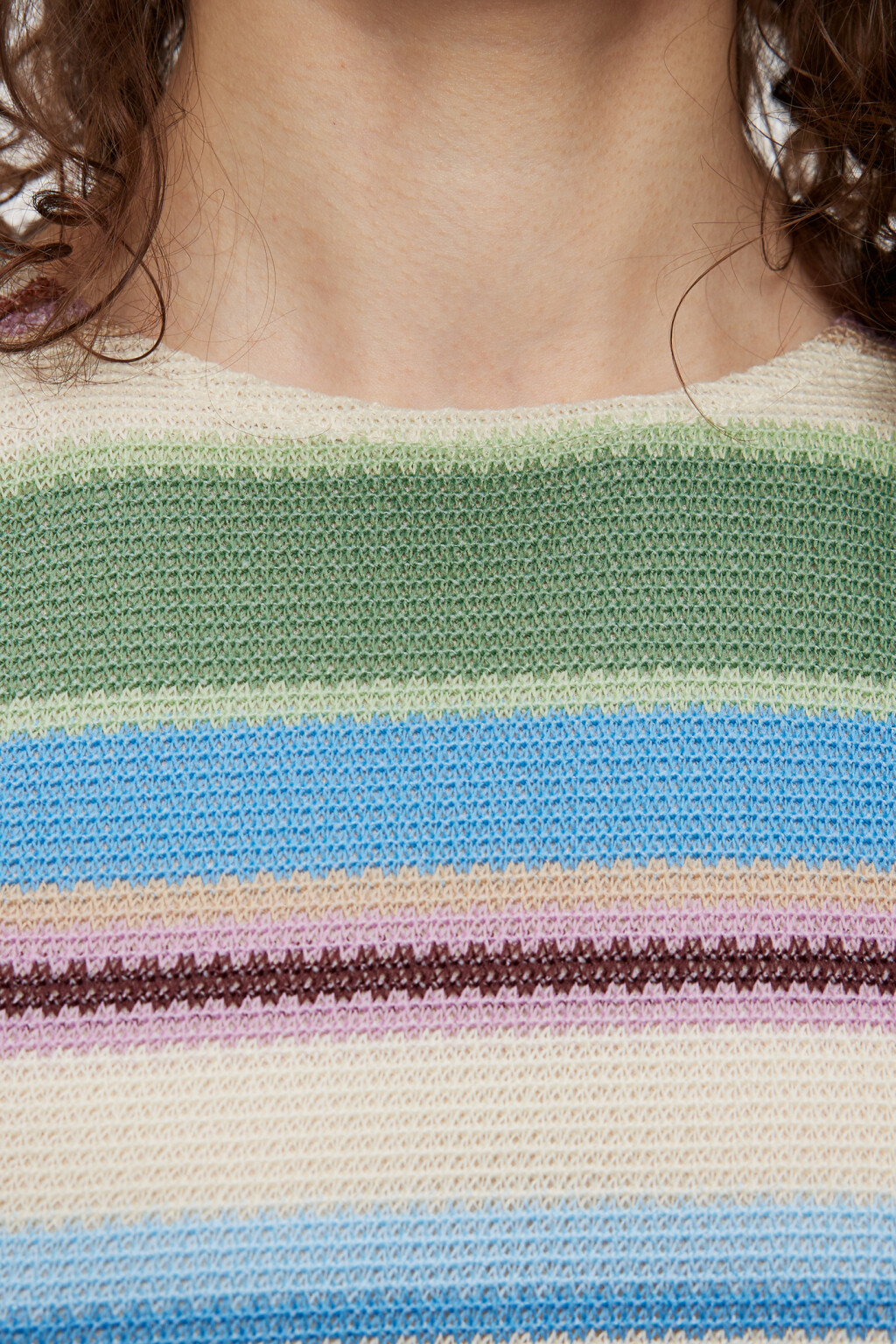 Платье мини вязаное облегающее в полоску - цвет мультиколор - 6