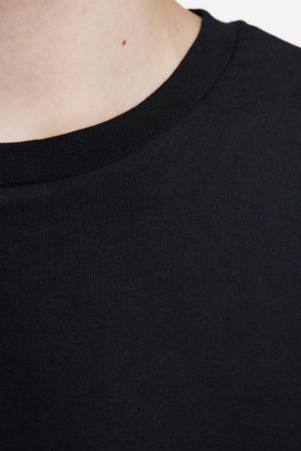 Футболка хлопковая прямая базовая - цвет черный - 6