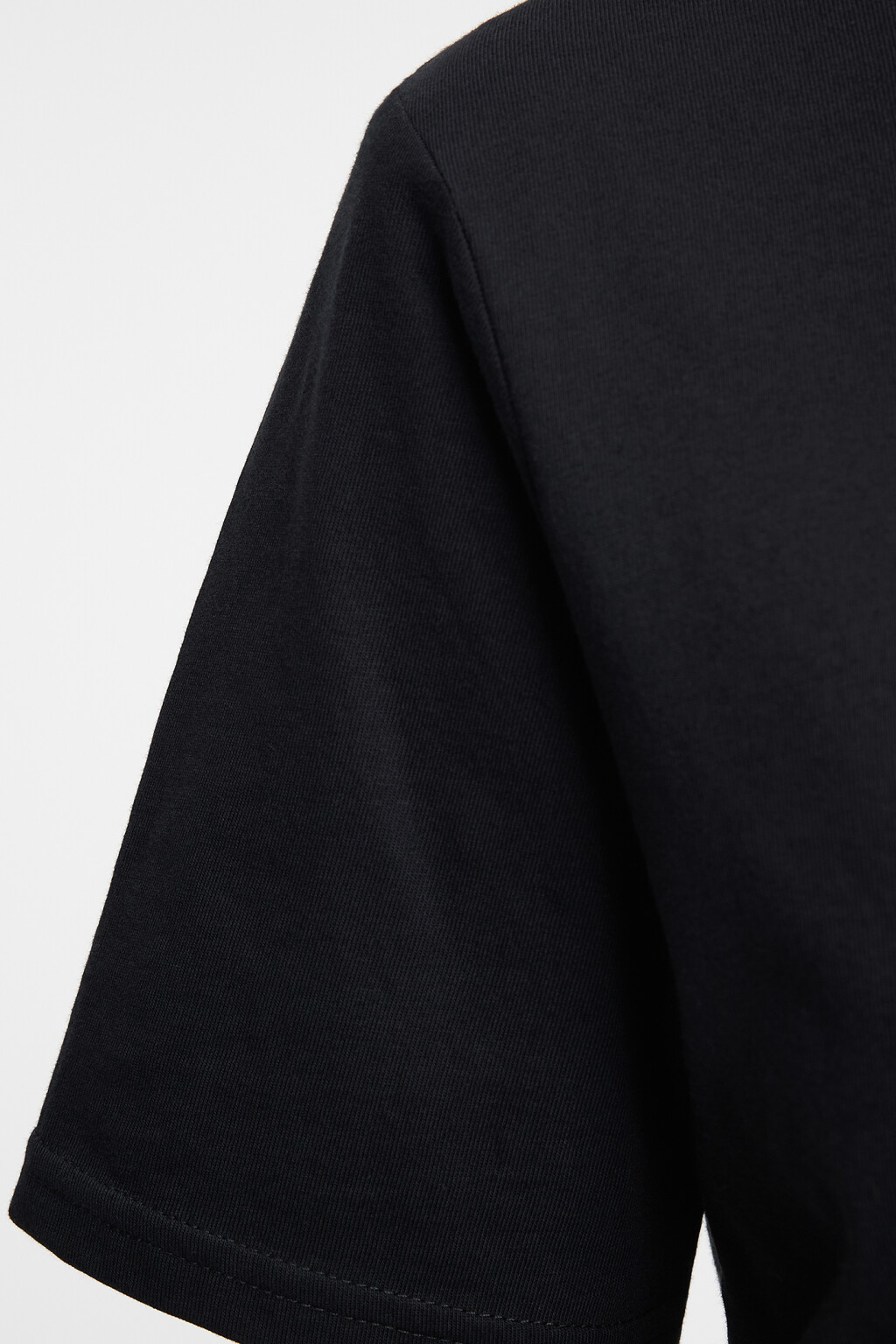 Футболка хлопковая прямая базовая - цвет черный - 7