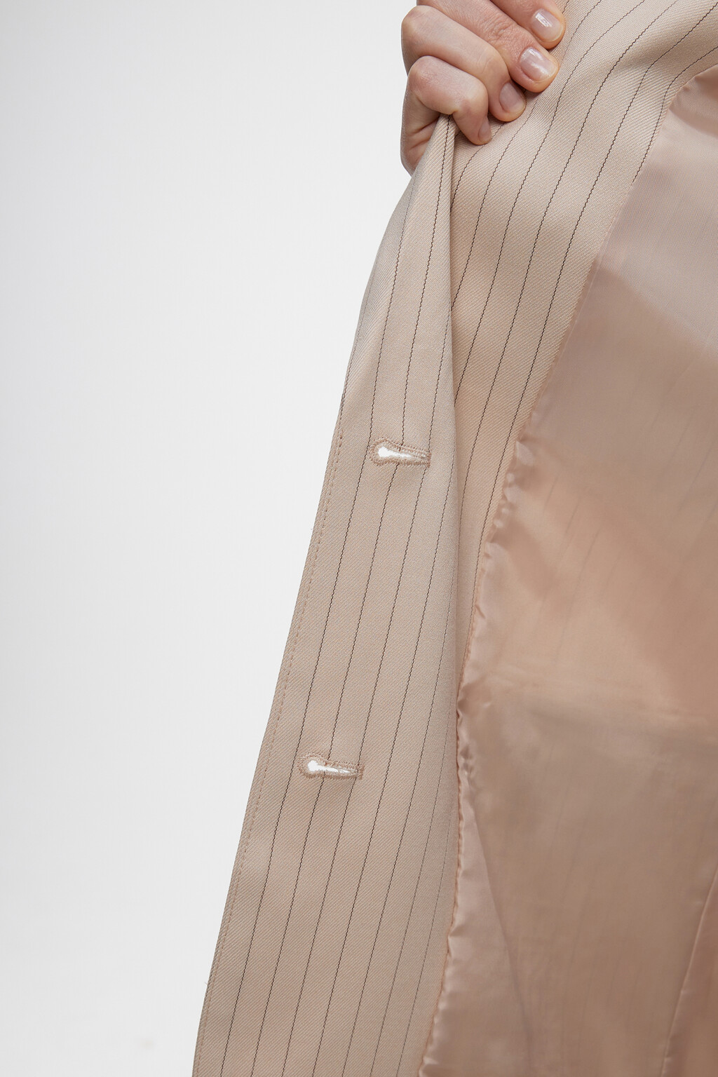 Пиджак oversize однобортный в полоску - цвет бежевый - 5