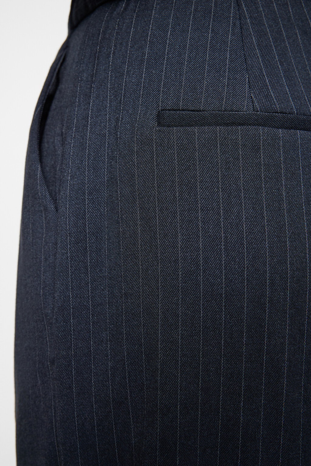 Брюки широкие костюмные в полоску - цвет синий - 6