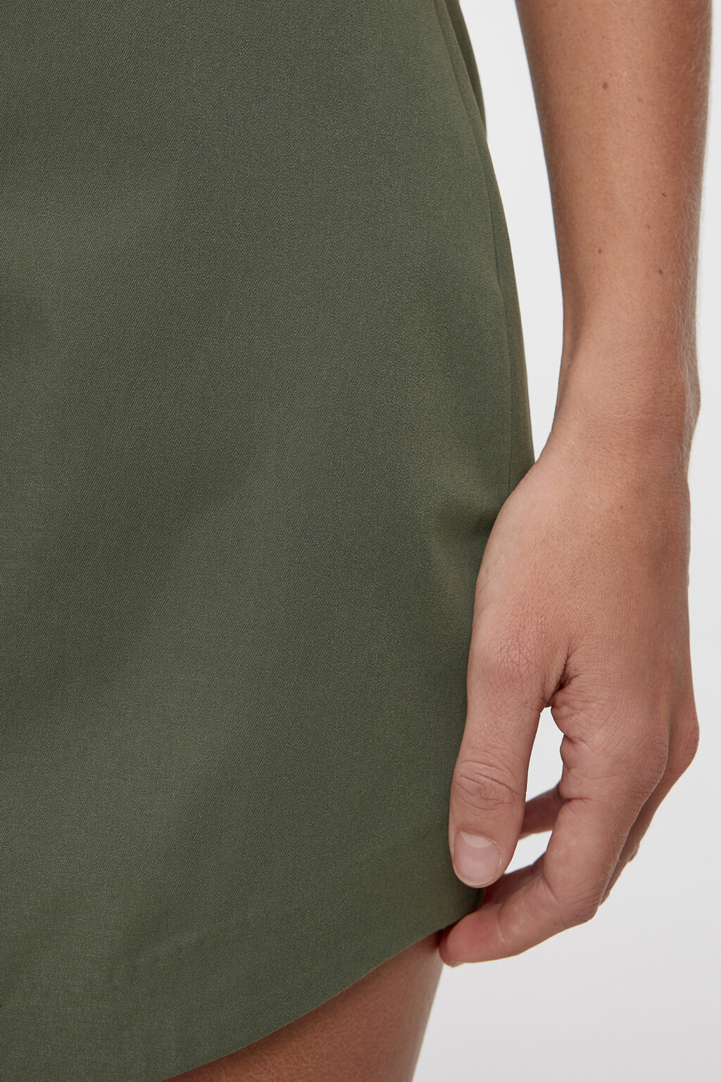 Юбка-карандаш мини облегающая с высокой посадкой - цвет зеленый - 5