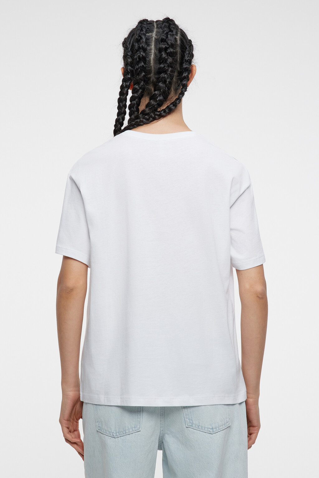 Футболка oversize хлопковая с принтом-надписью - цвет белый - 3