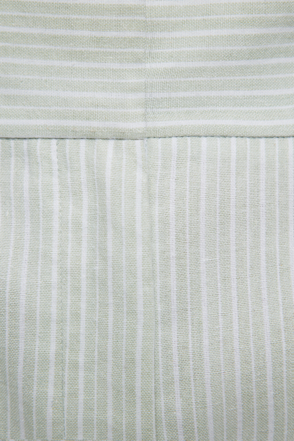 Шорты-бермуды мини льняные в полоску - цвет зеленый - 5