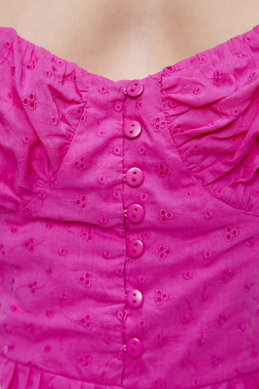 Сарафан-бюстье мини хлопковый на тонких бретельках - цвет розовый - 6