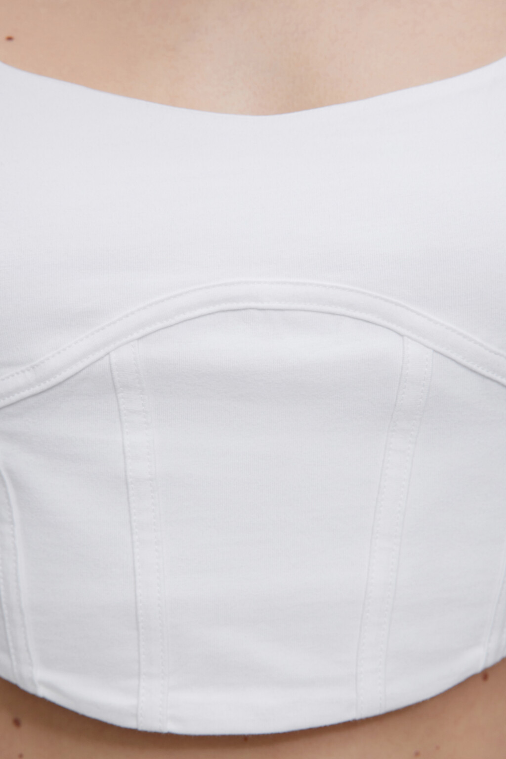 Топ-майка корсетный облегающий на широких бретелях - цвет белый - 6