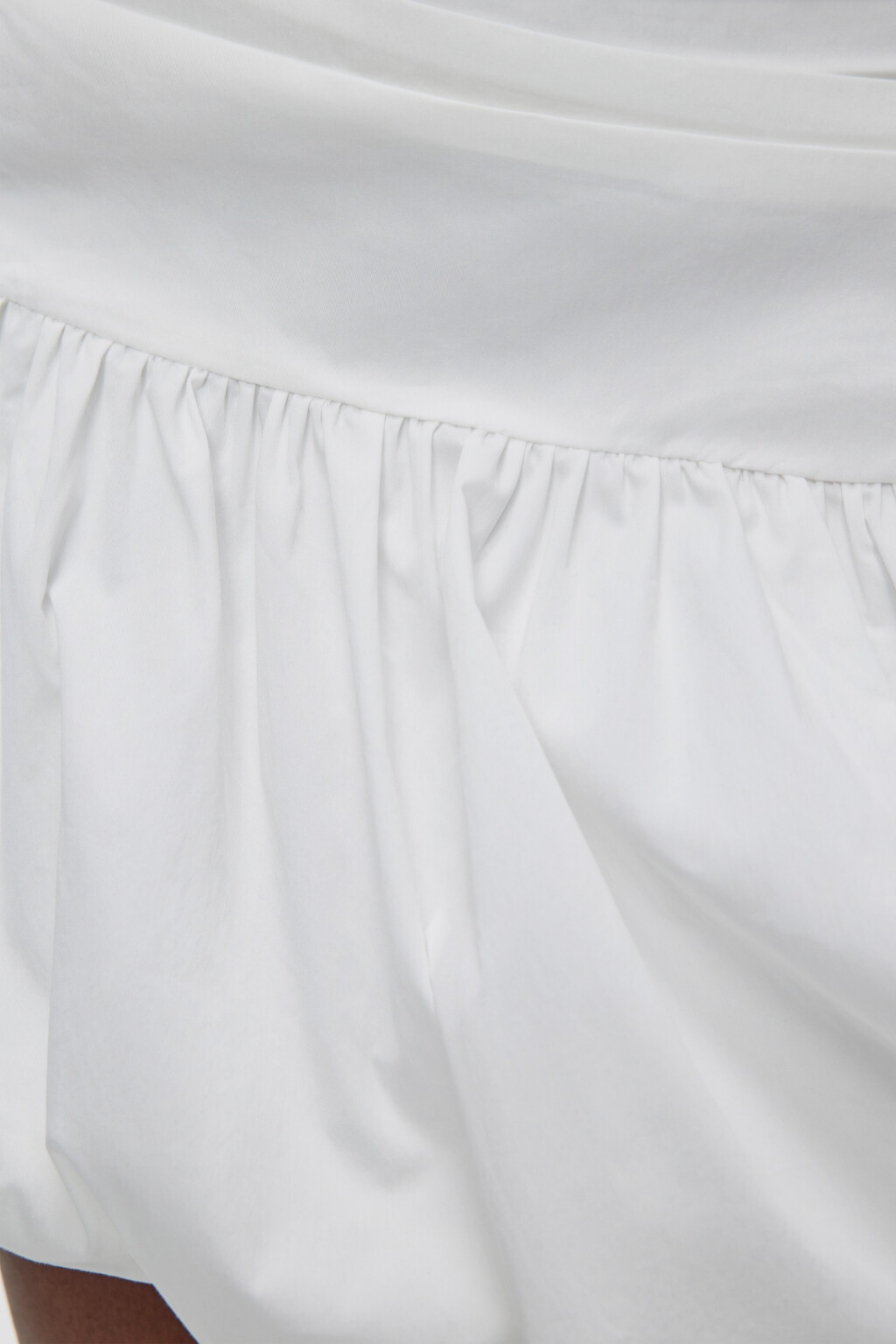Юбка-колокольчик мини пышная хлопковая с подкладкой - цвет белый - 5