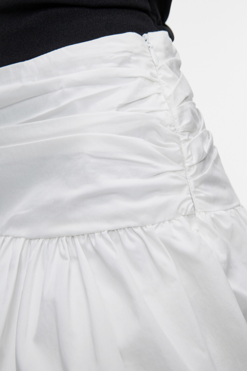 Юбка-колокольчик мини пышная хлопковая с подкладкой - цвет белый - 6