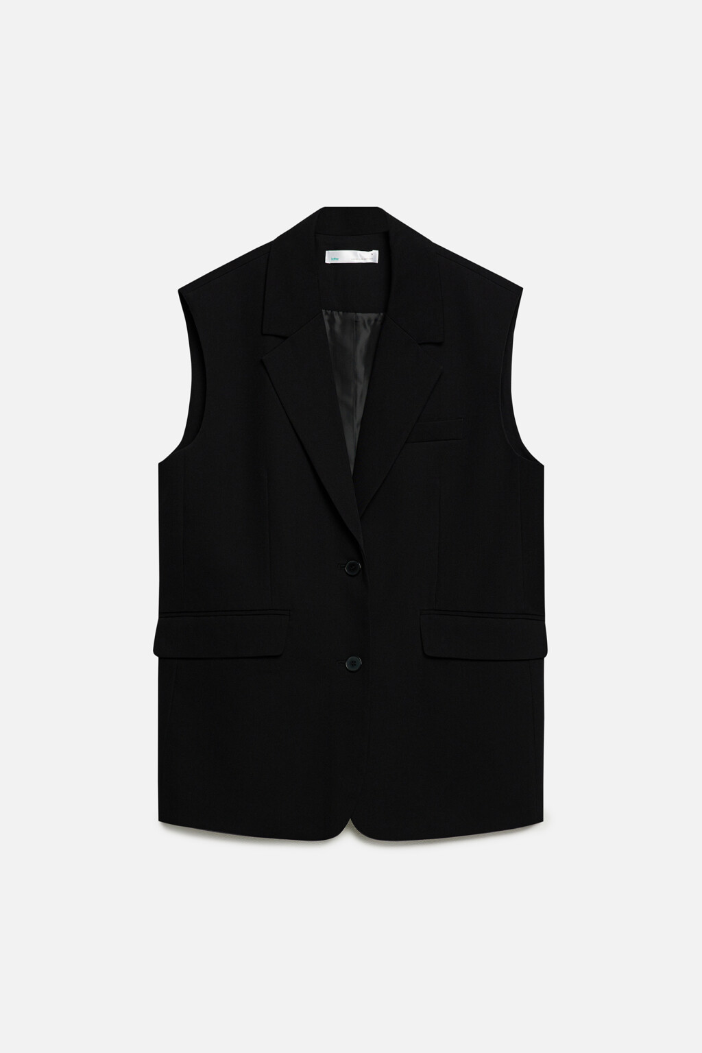 Жилет oversize удлиненный из костюмной ткани - цвет черный - 8