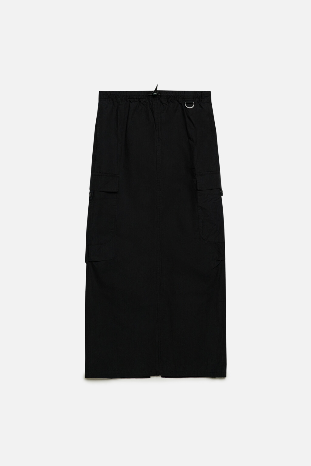 Юбка-парашют макси хлопковая с утяжками на поясе - цвет черный - 6
