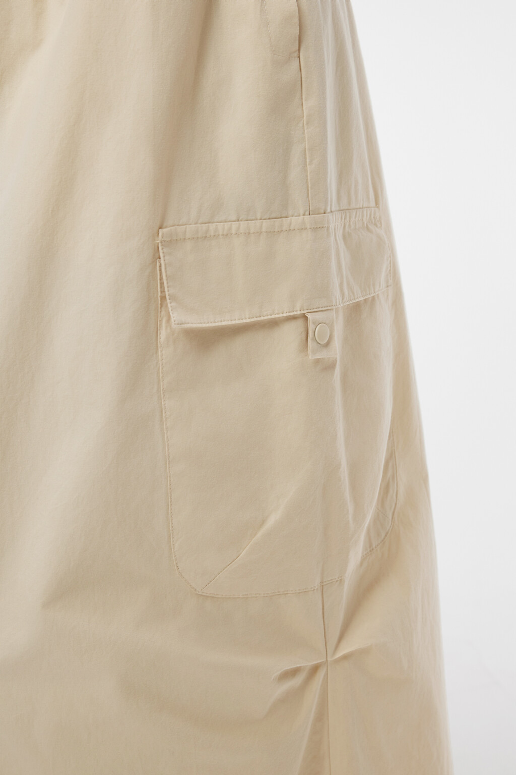 Юбка-парашют макси хлопковая с утяжками на поясе - цвет бежевый - 7