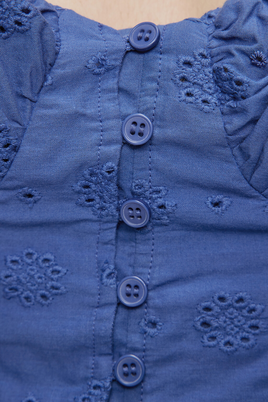 Топ-бюстье хлопковый облегающий на тонких бретельках - цвет синий - 5