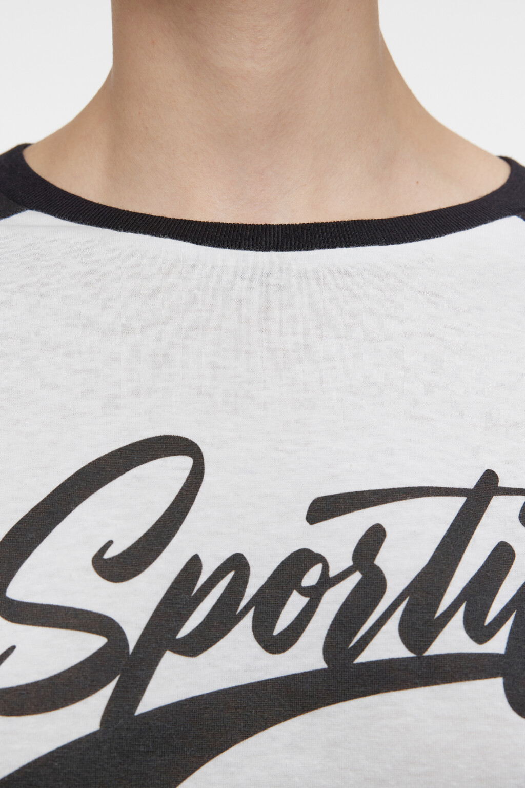 Лонгслив regular fit с контрастными рукавами реглан - цвет черный - 5