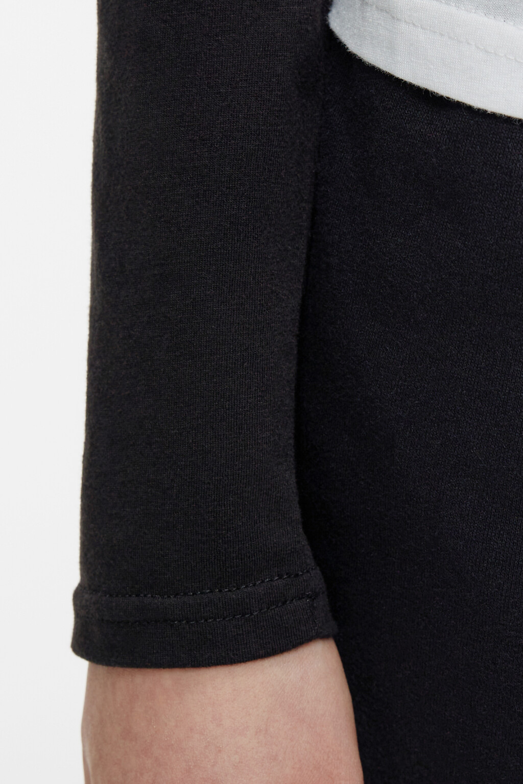 Лонгслив regular fit с контрастными рукавами реглан - цвет черный - 6