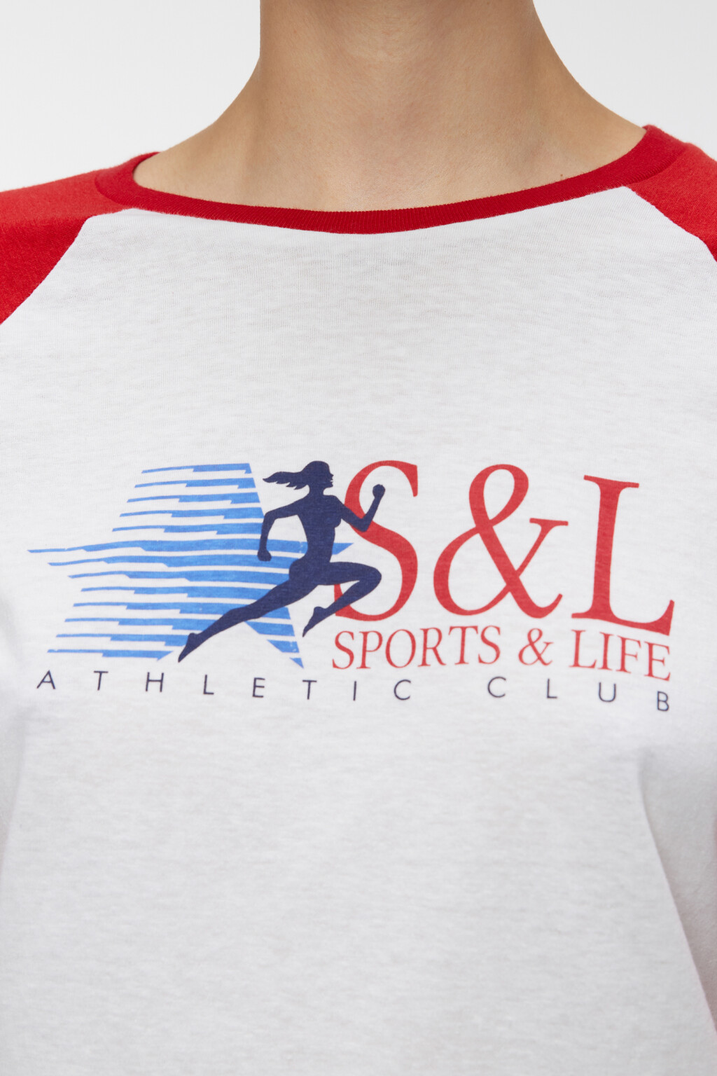 Лонгслив regular fit с контрастными рукавами реглан - цвет красный - 5