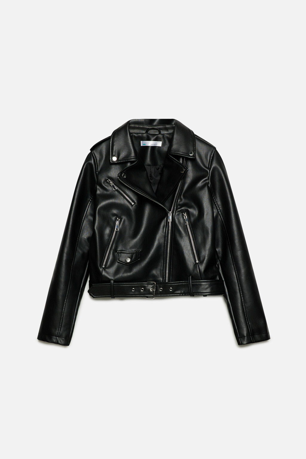 Куртка-косуха укороченная с ремнем - цвет черный - 10