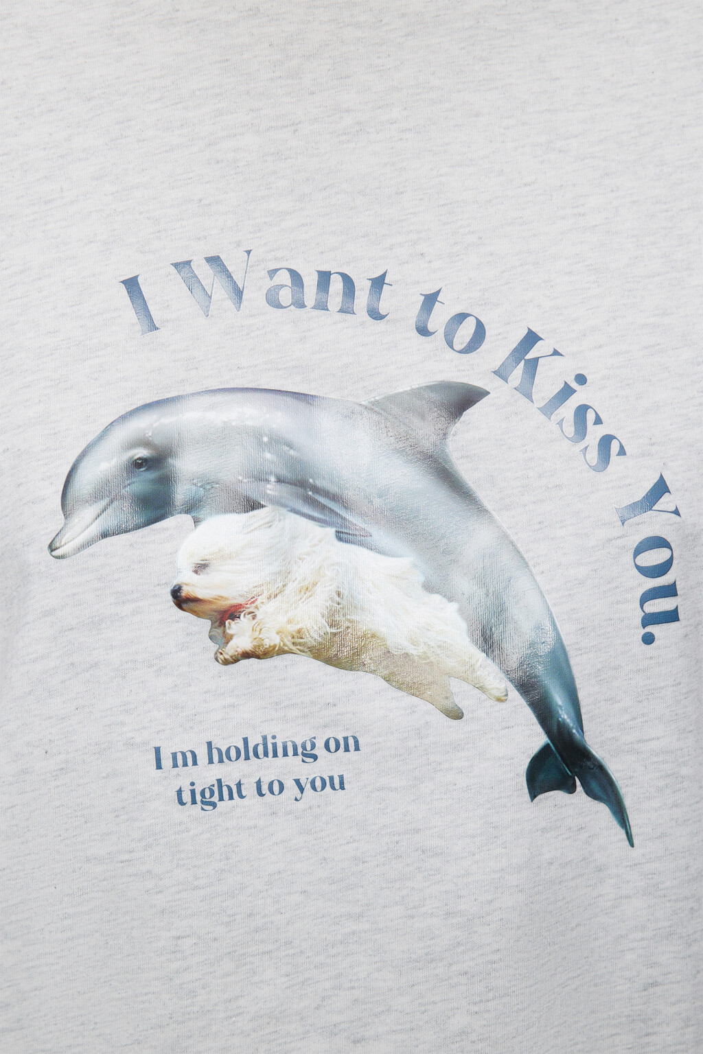 Футболка свободная хлопковая с анималистическим принтом - цвет серый - 6