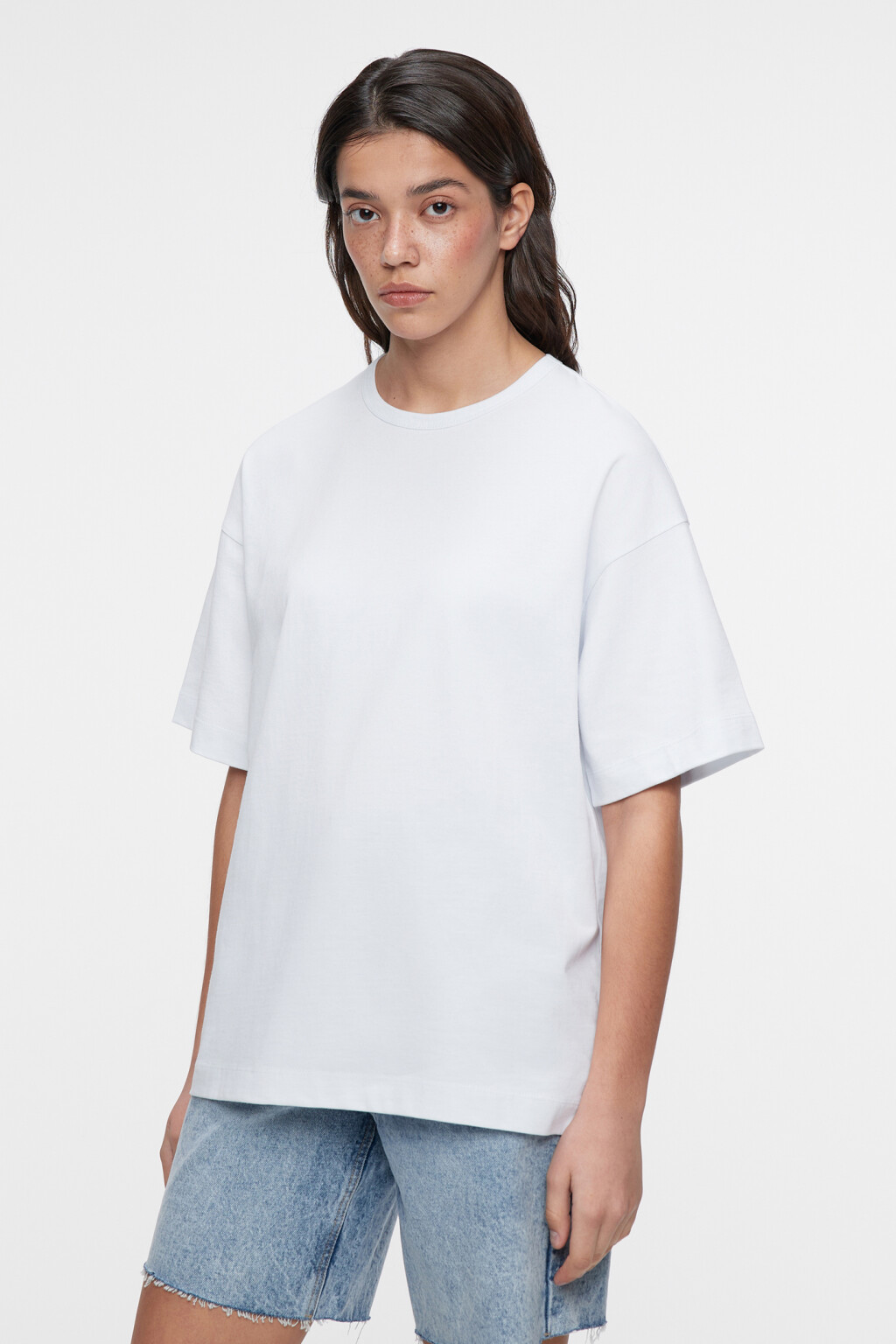 Футболка oversize хлопковая однотонная - цвет белый - 3