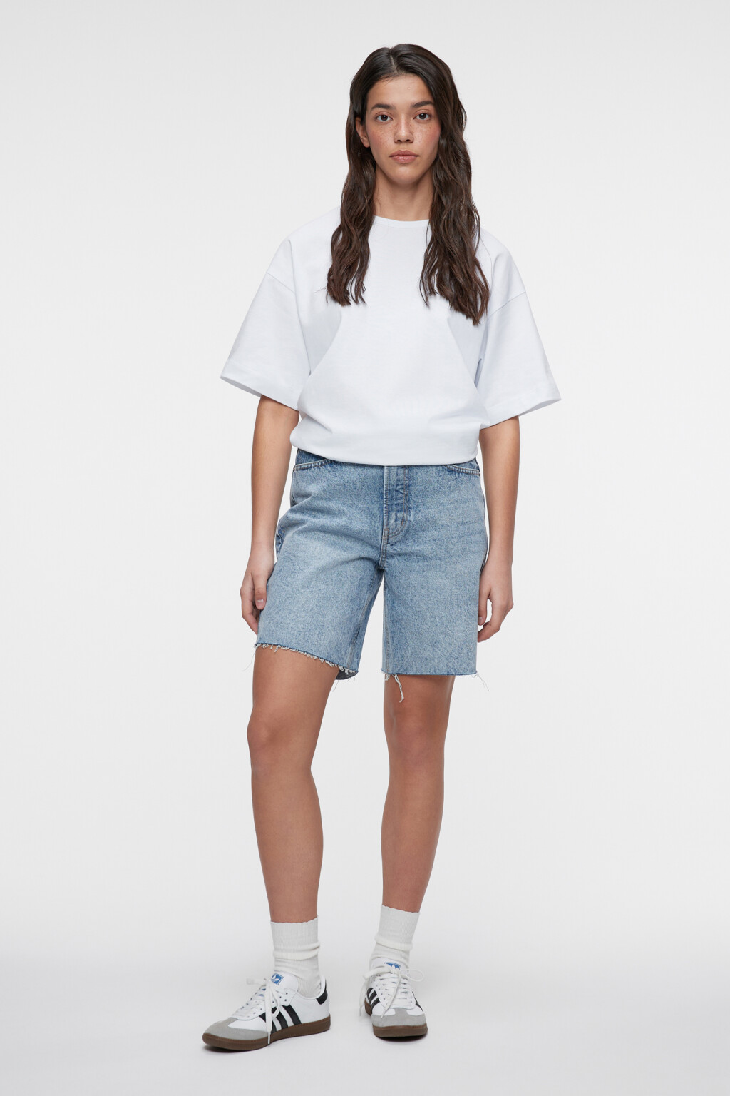 Футболка oversize хлопковая однотонная - цвет белый - 1