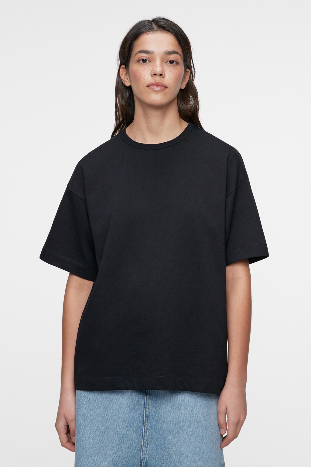 Футболка oversize хлопковая однотонная - цвет черный - 2