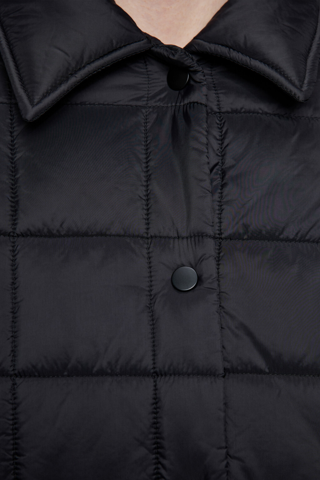 Куртка-рубашка oversize стеганая утепленная - цвет черный - 5