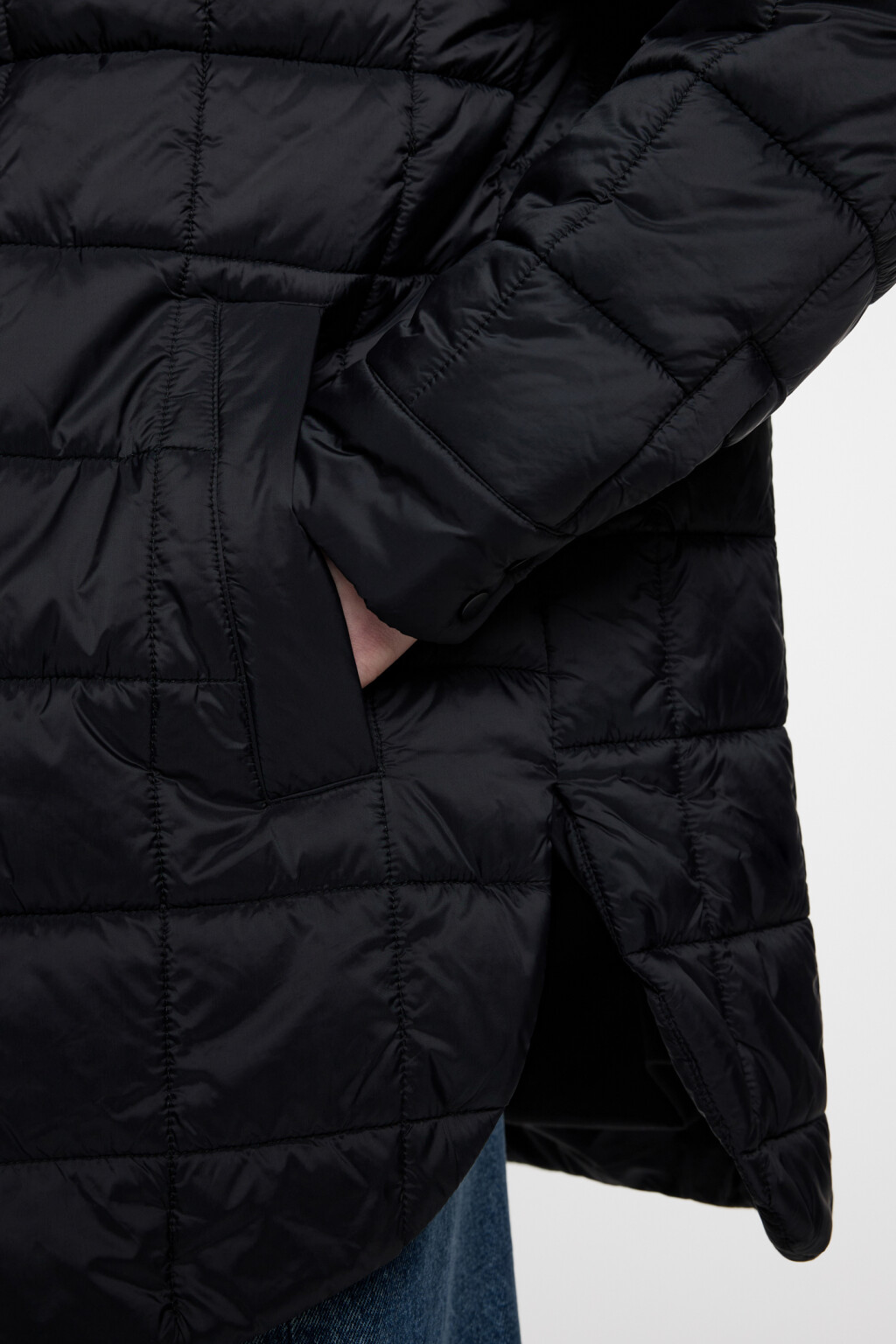 Куртка-рубашка oversize стеганая утепленная - цвет черный - 6