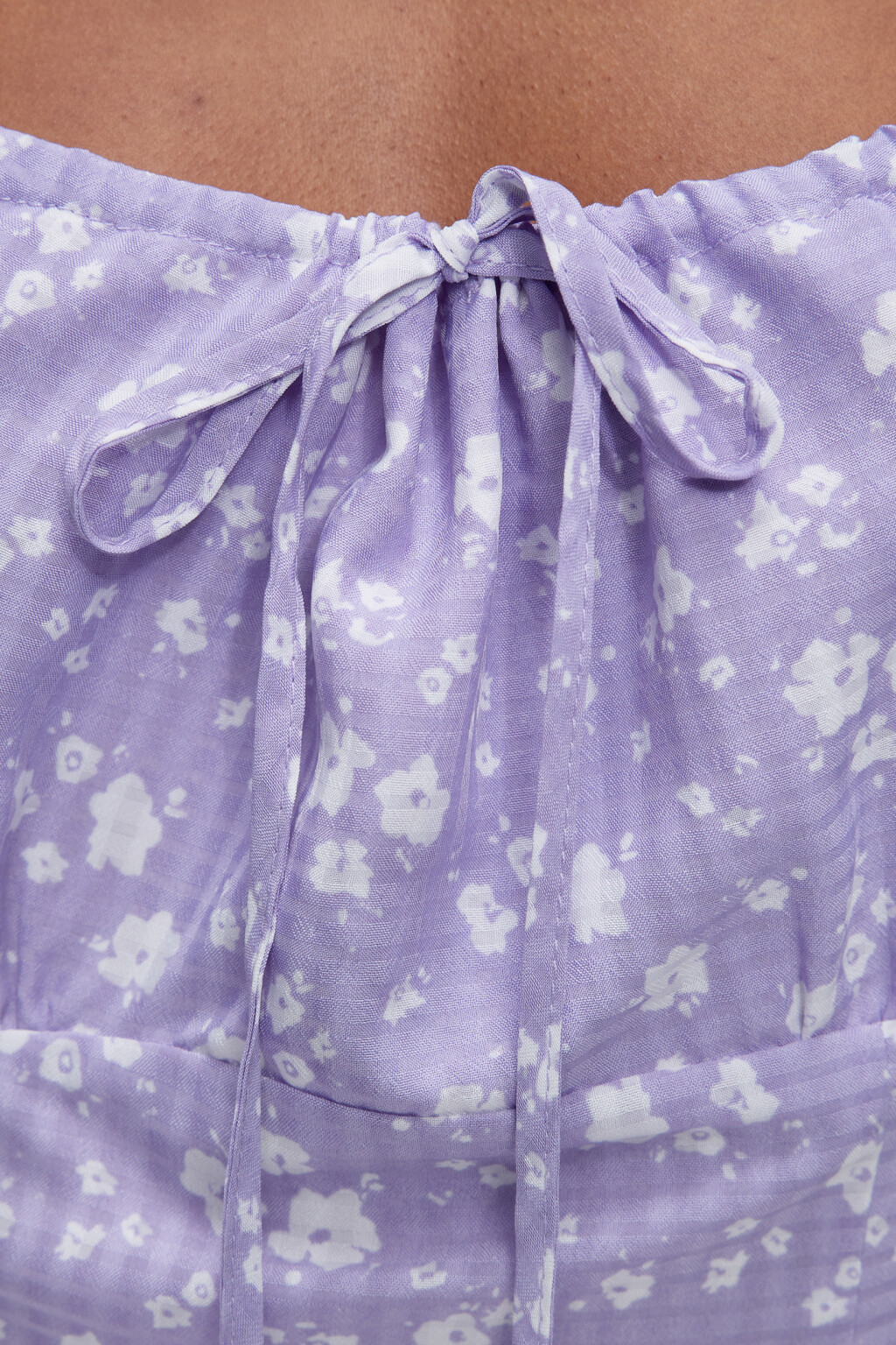 Платье миди приталенное с рукавами-крылышками и вырезом каре - цвет фиолетовый - 6