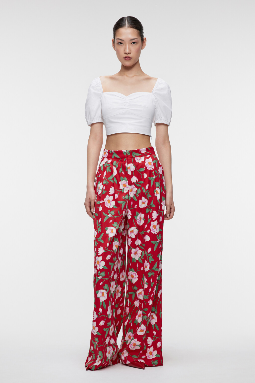 Блузка-топ хлопковая с открытой спиной и шнуровкой - цвет белый - 5