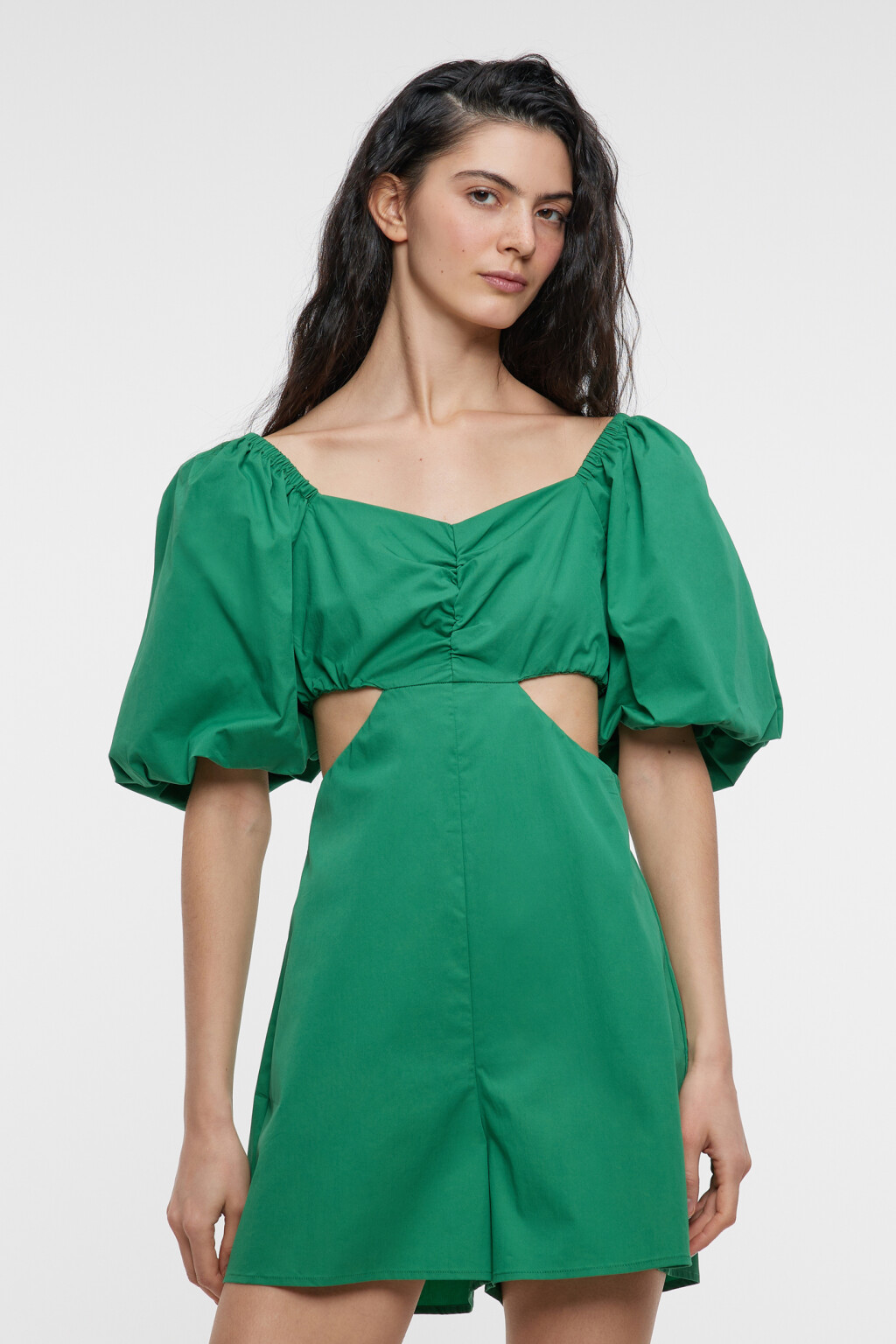 Комбинезон мини хлопковый с шортами и блузкой-топом - цвет зеленый - 2
