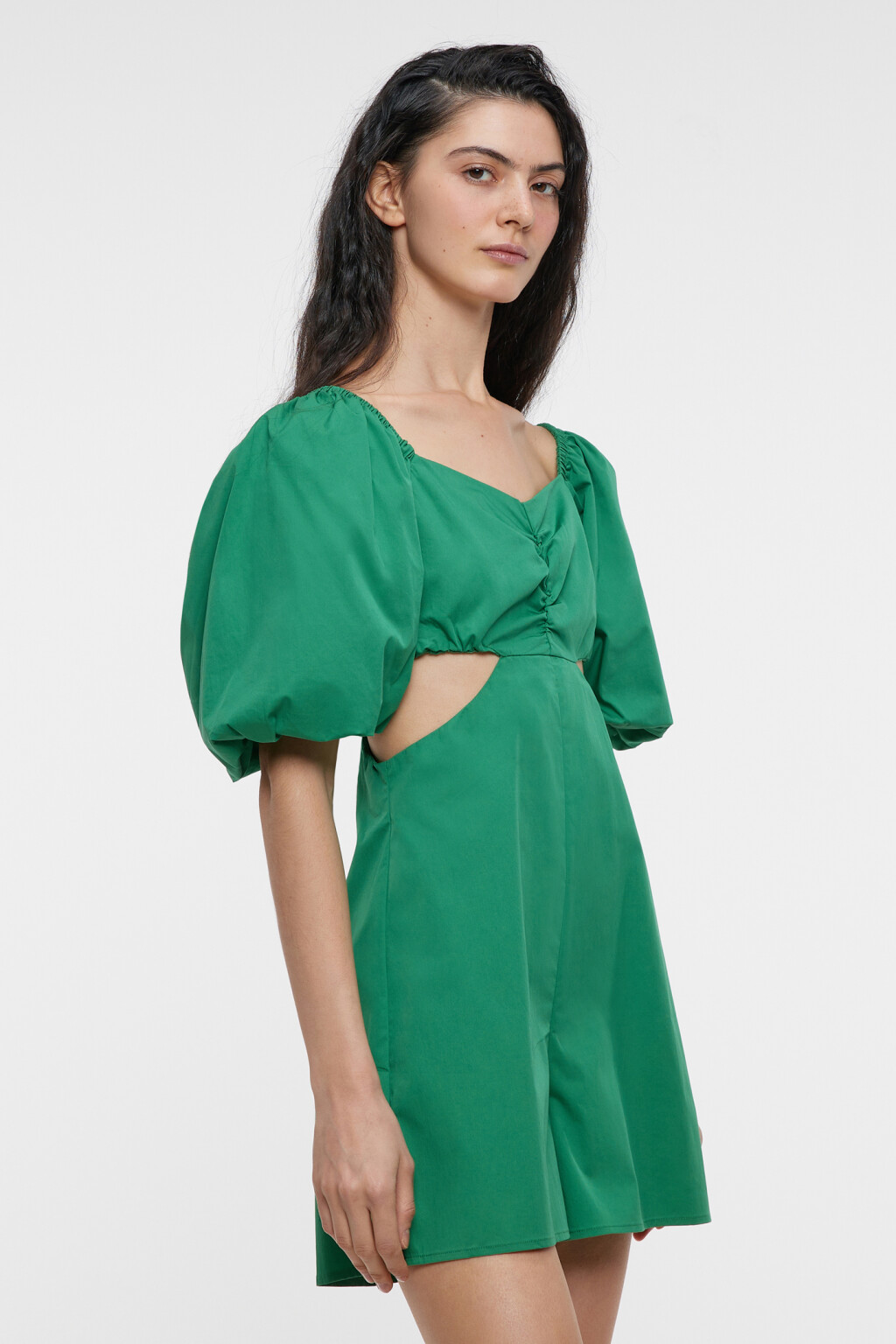 Комбинезон мини хлопковый с шортами и блузкой-топом - цвет зеленый - 3