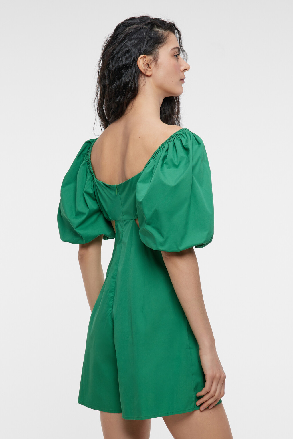 Комбинезон мини хлопковый с шортами и блузкой-топом - цвет зеленый - 4