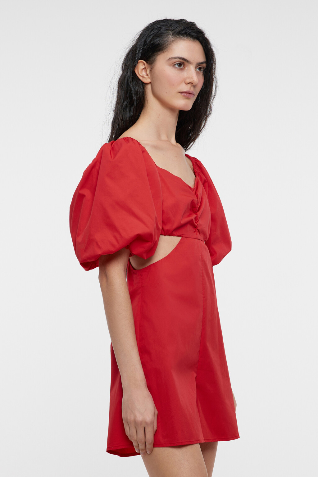 Комбинезон мини хлопковый с шортами и блузкой-топом - цвет красный - 3
