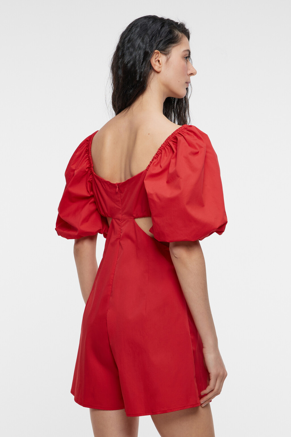 Комбинезон мини хлопковый с шортами и блузкой-топом - цвет красный - 4