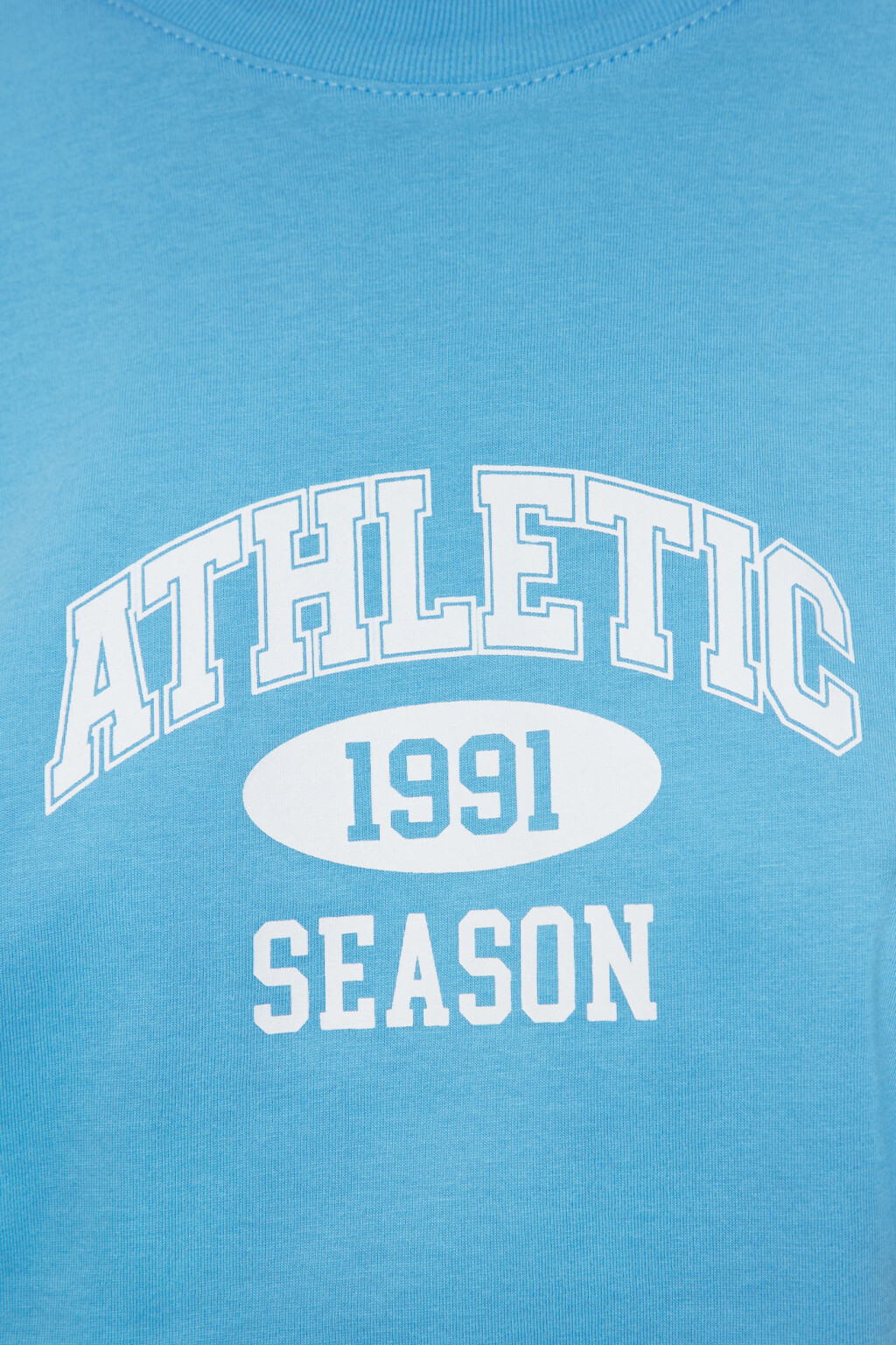 Футболка oversize хлопковая с принтом-надписью - цвет голубой - 5