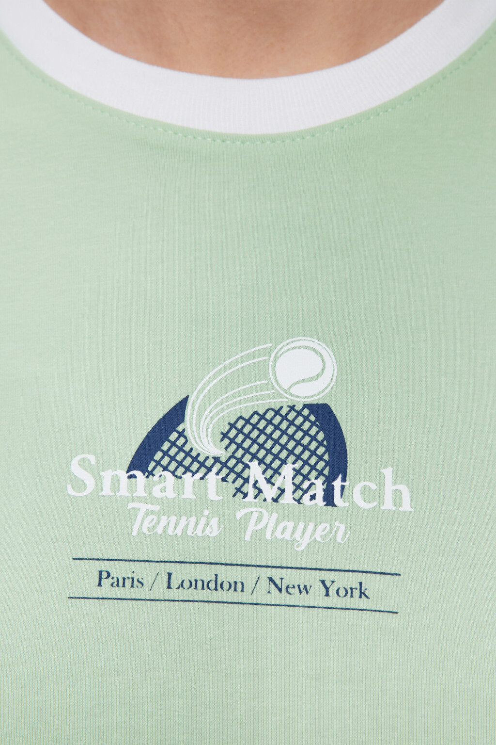 Топ-футболка хлопковый укороченный с принтом - цвет зеленый - 5