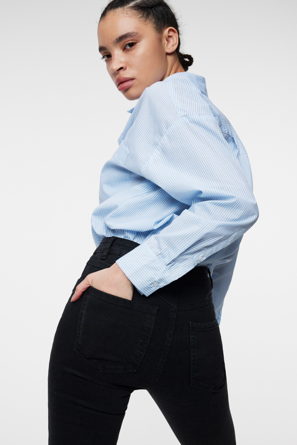 Джинсы skinny облегающие с высокой посадкой - цвет черный - 7