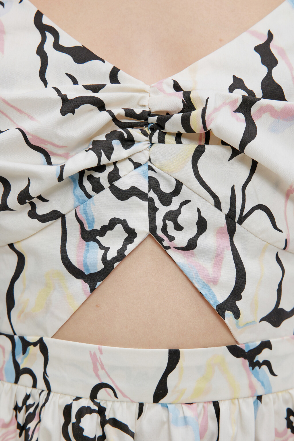 Платье-сарафан миди на тонких бретельках с воланами - цвет мультиколор - 5