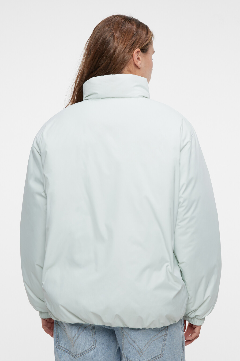 Куртка oversize утепленная с воротником-стойкой - цвет мятный - 3
