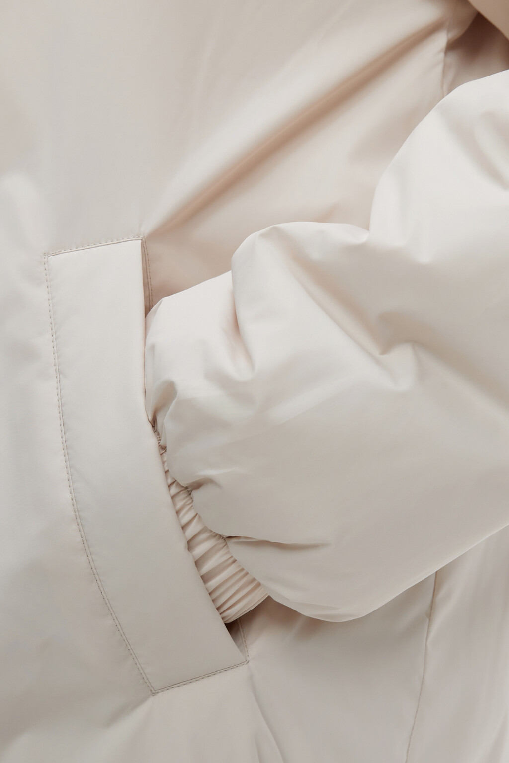 Куртка oversize утепленная с воротником-стойкой - цвет бежевый - 6