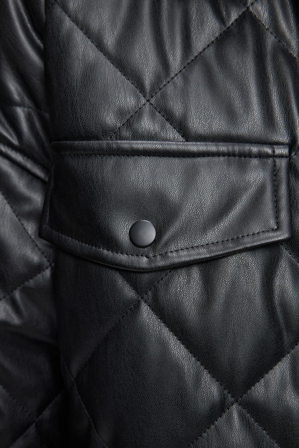 Куртка-рубашка oversize стеганая  - цвет черный - 5