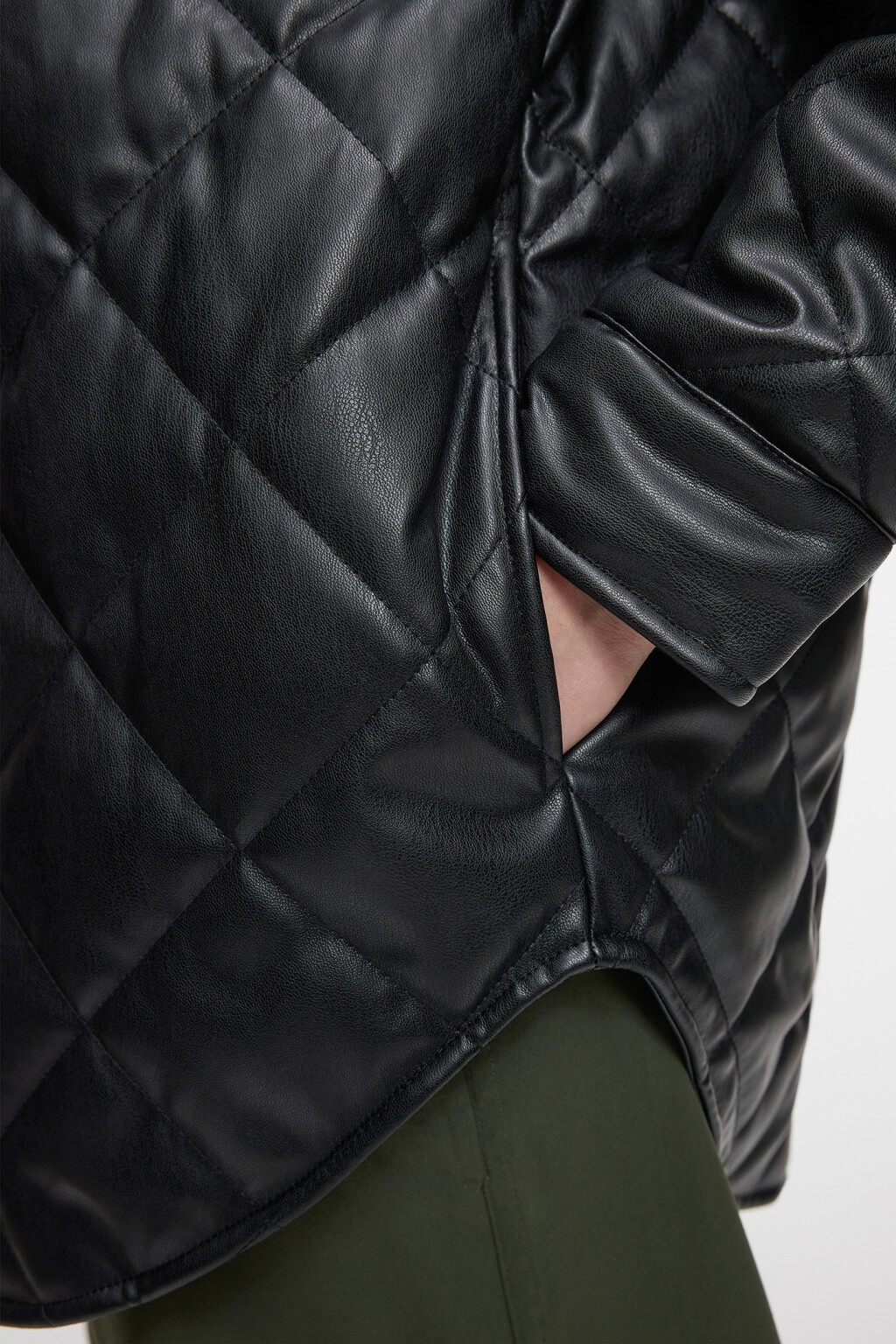 Куртка-рубашка oversize стеганая  - цвет черный - 7