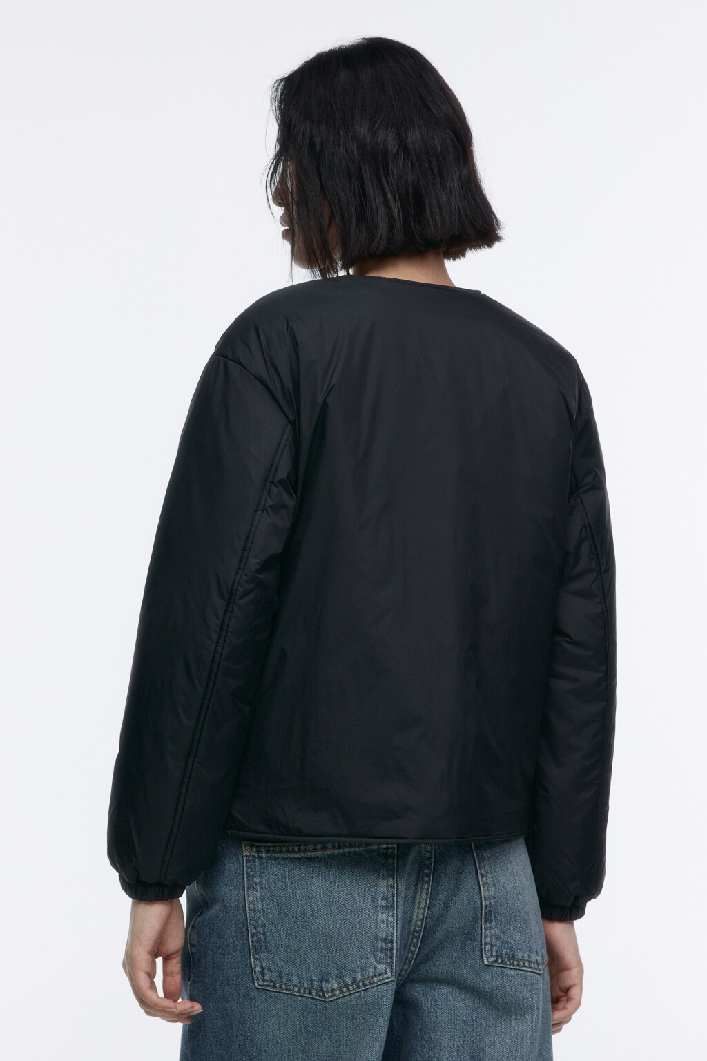 Куртка стеганая без воротника - цвет черный - 4