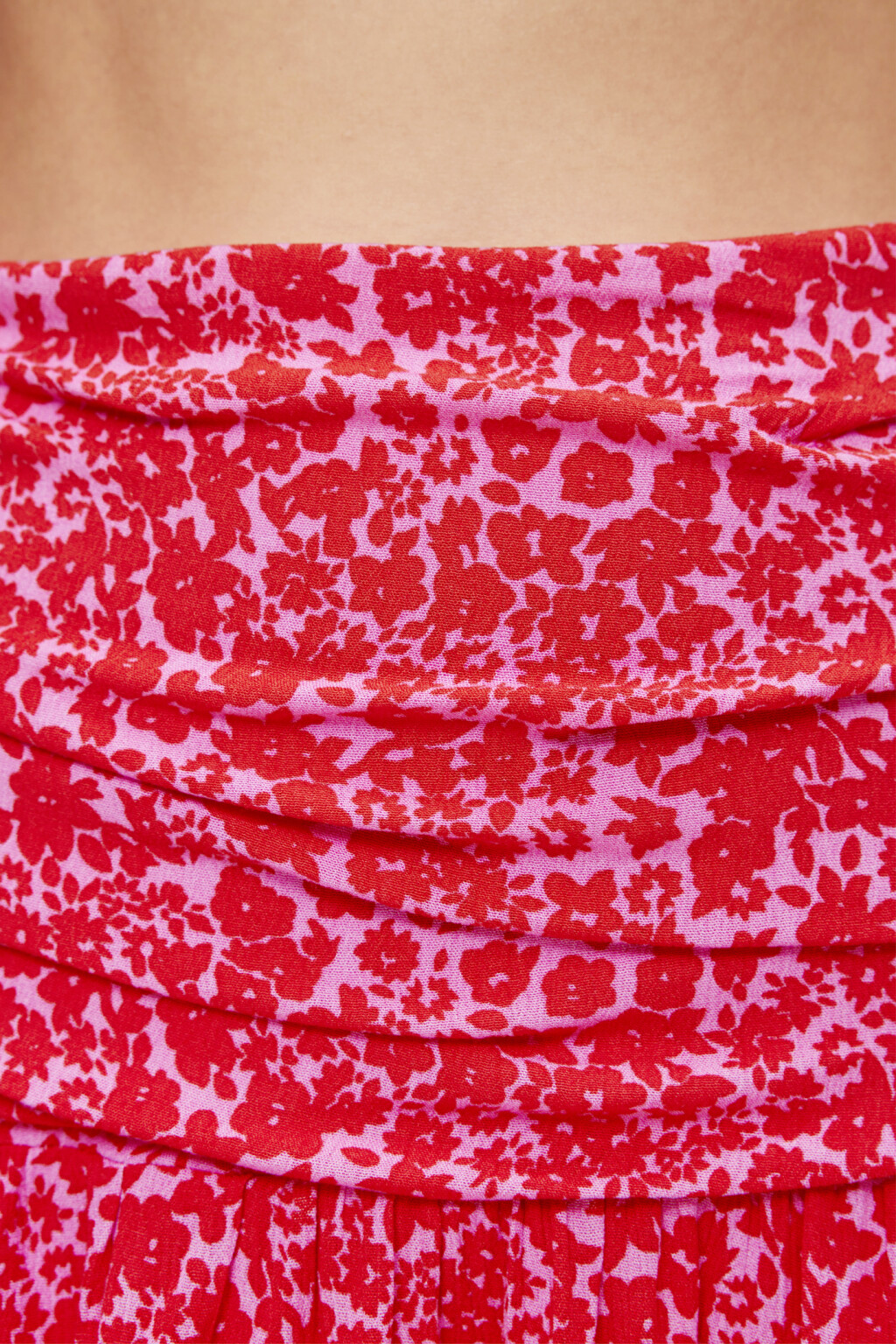 Юбка-шорты мини вискозная с воланами и принтом - цвет розовый - 5