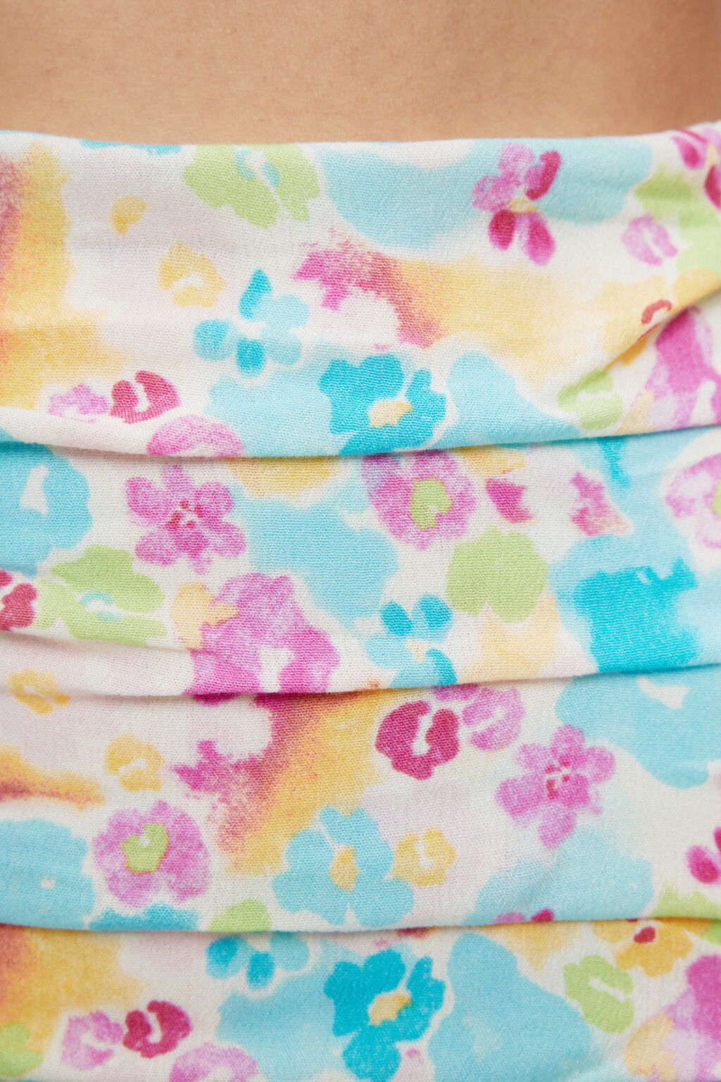 Юбка-шорты мини вискозная с воланами и принтом - цвет мультиколор - 5