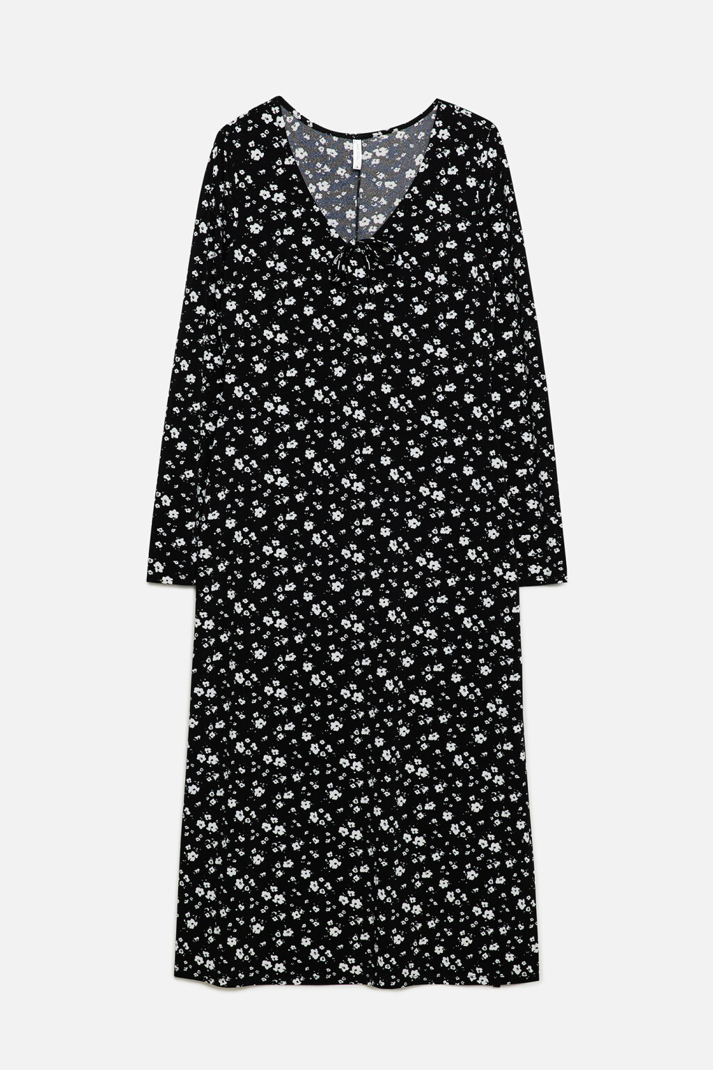 Платье миди с V-вырезом и разрезом на бедре - цвет черный - 8