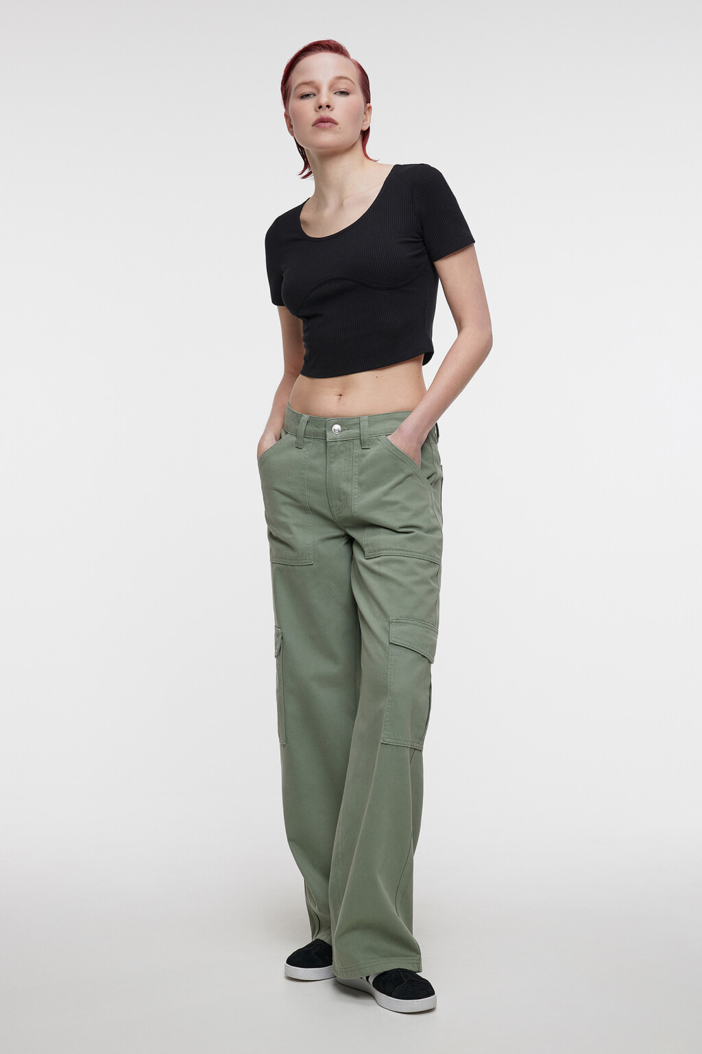 Топ-футболка в стиле корсета вискозный облегающий - цвет черный - 4