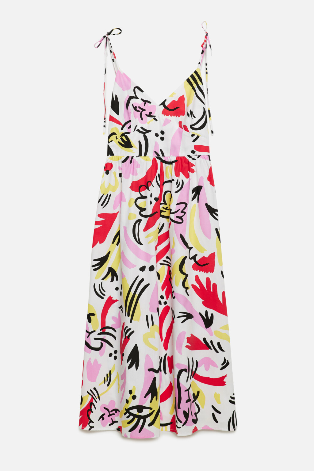 Сарафан миди хлопковый приталенный с принтом-абстракцией - цвет мультиколор - 10