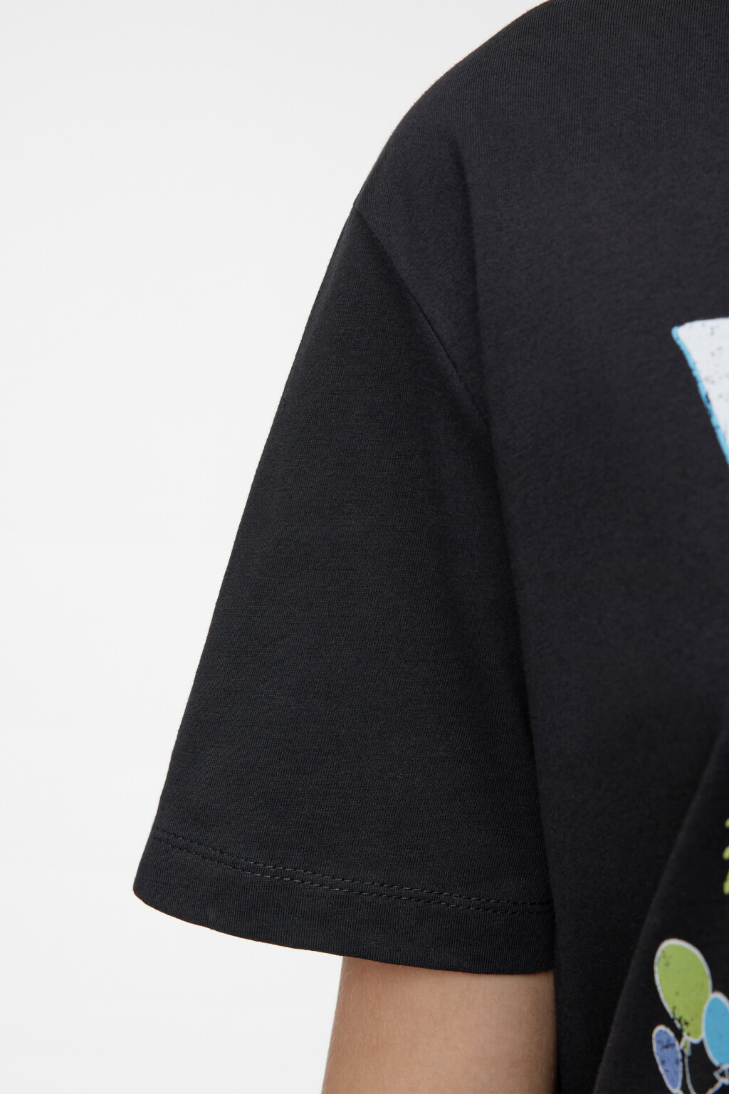 Футболка свободная хлопковая с принтом и надписями - цвет черный - 6