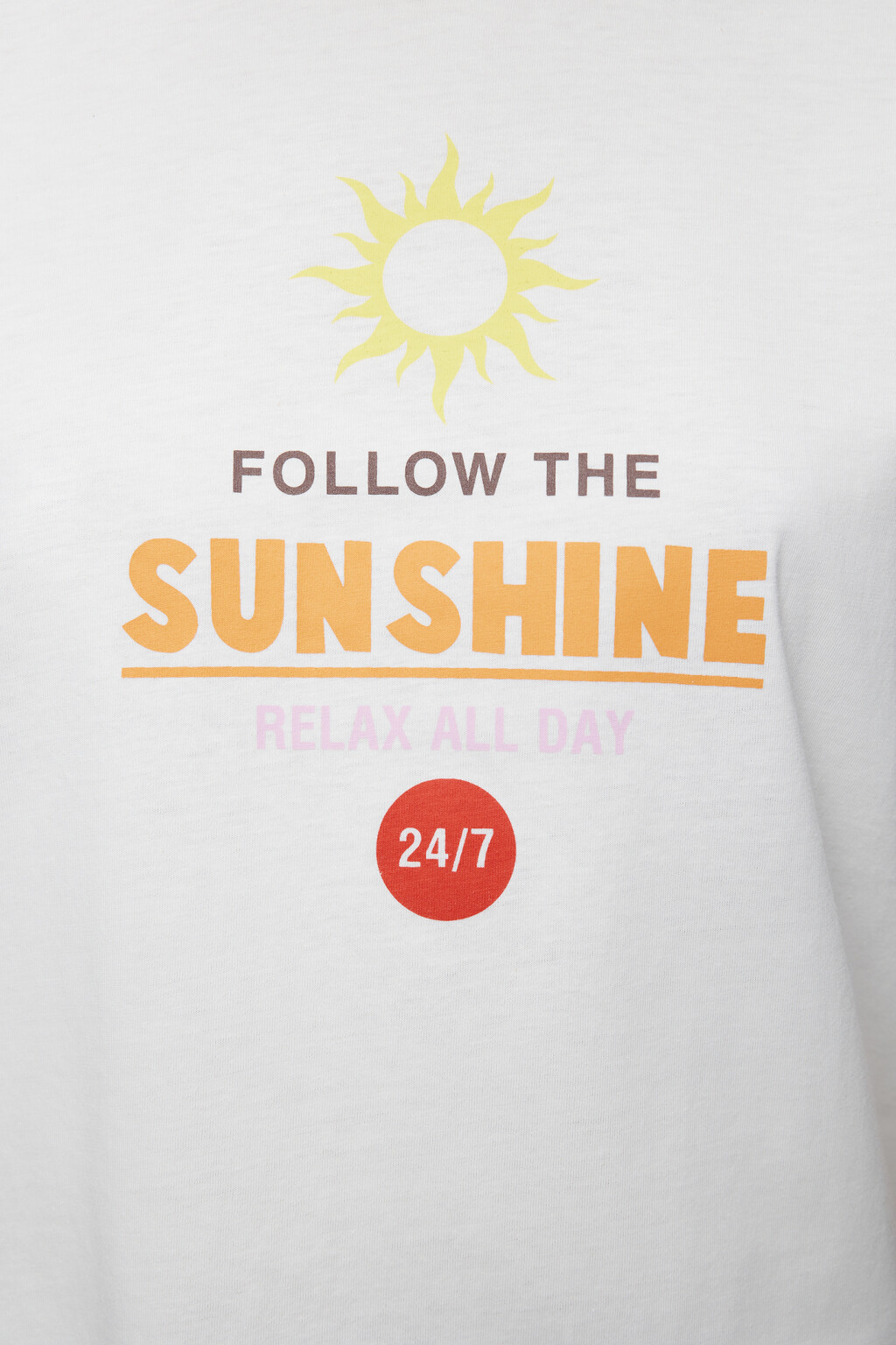 Футболка свободная хлопковая с принтом и надписями - цвет бежевый - 6